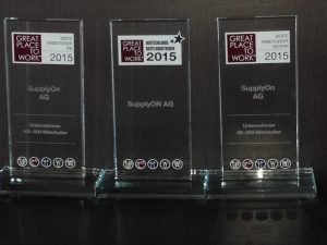 Die drei Auszeichnungen von Great Place to Work im Wettbewerb "Deutschlands Beste Arbeitgeber 2015"
