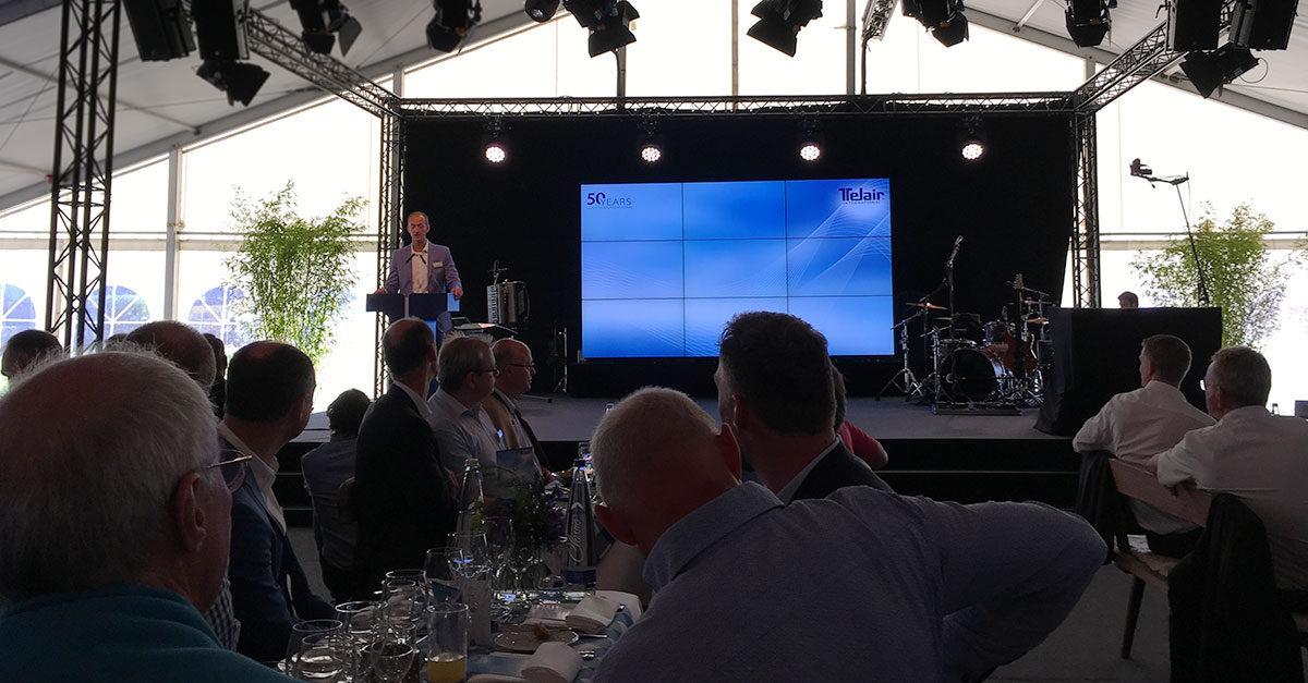 Telair celebrated its 50th anniversary. CEO Marko Enderlein welcomed the guests