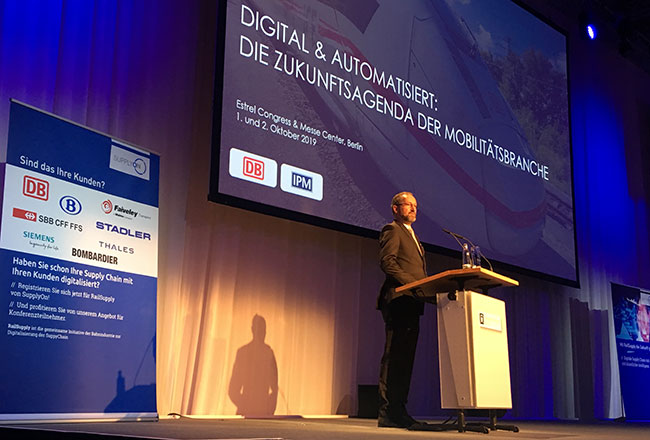 Prof. Dr. Johannes Walther, CEO, IPM AG opens the Railway Forum 2019