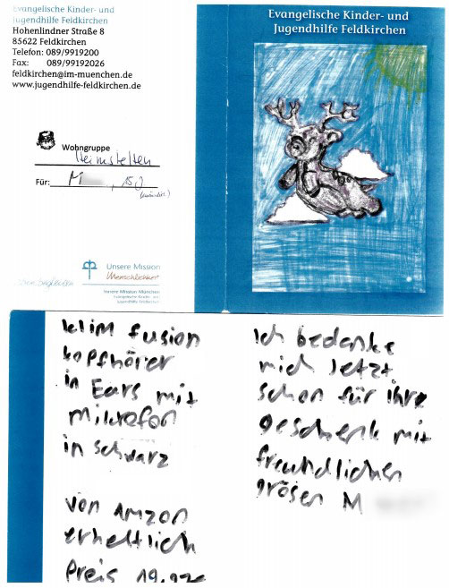 Liebevolle Bilder, nette Wünsche und Dankesgrüße zieren die Wunschzettel