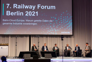 High-profile panel at Railway Forum 2021 on 'Rail Cloud Europe' and the importance of shared data (photo by IPM)