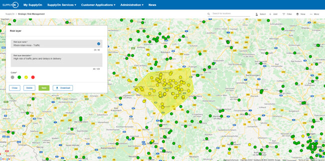 Companies can also mark individual risk areas in Strategic Risk Management