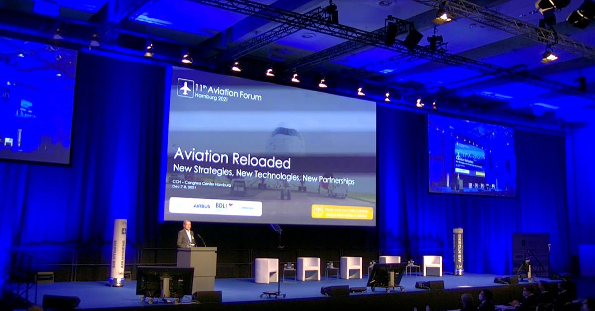 Prof. Dr. Johannes Walther, IPM, eröffnete das 11. Aviation Forum, das erstmals hybrid stattfand