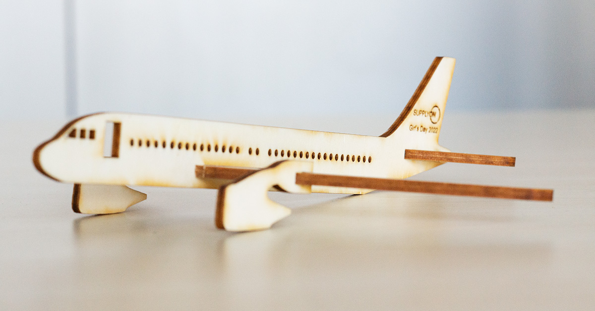 Souvenir: a wooden Girls' Day plane