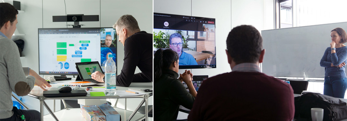 Zuerst erfolgt das Brainstorming in kleinen Teams, …