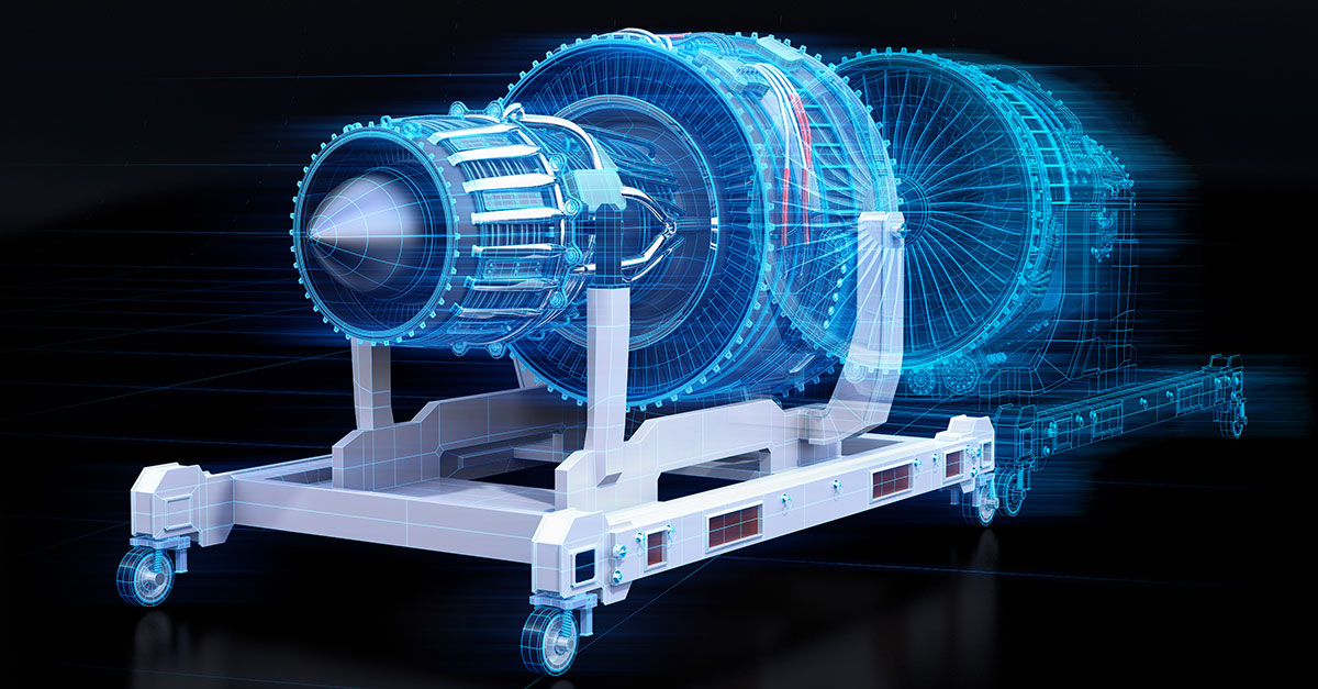 Digital twin of a turbojet engine: The foundation for digital twins is in place. But its potential is still largely untapped.