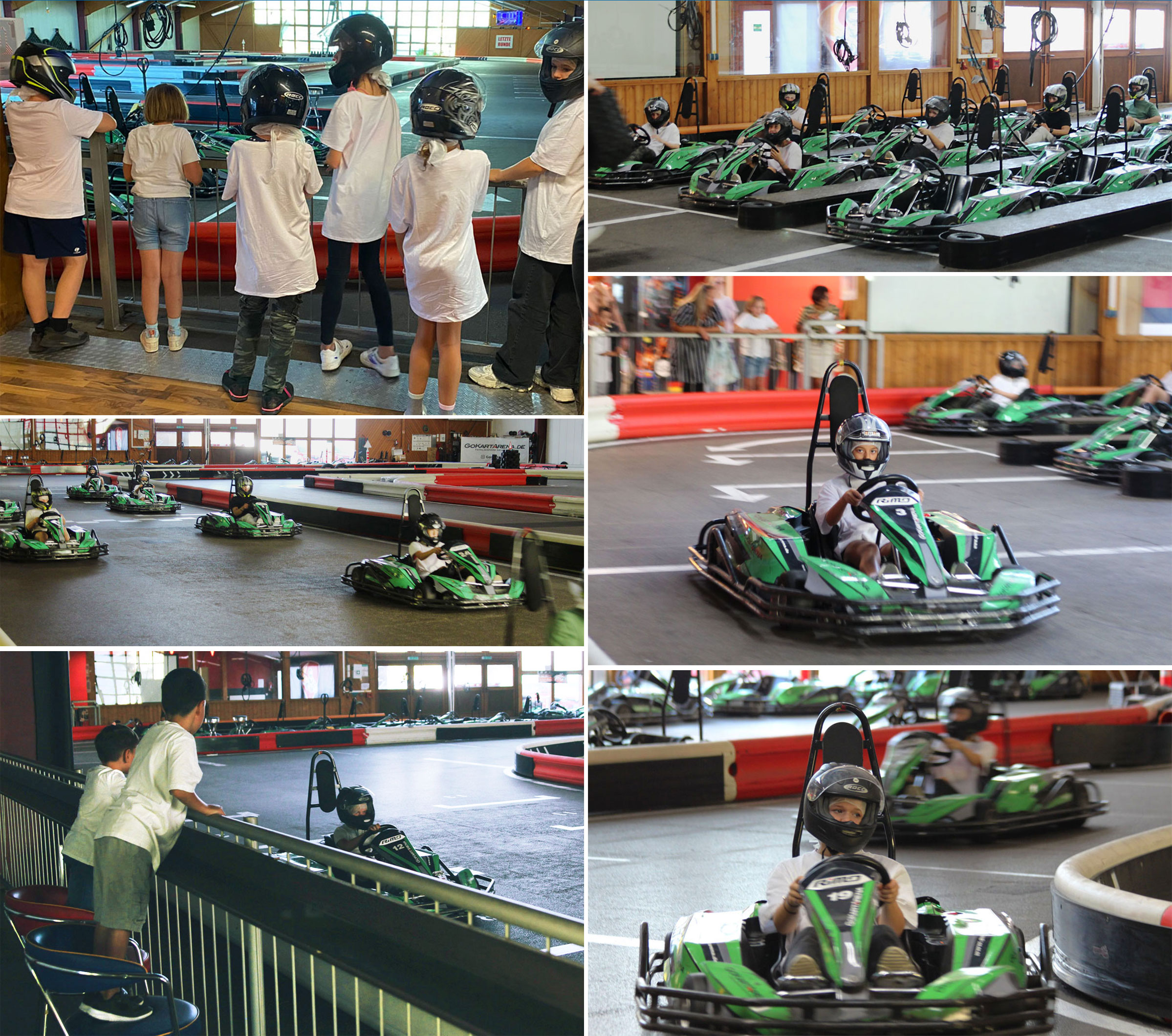 The children driving go-karts