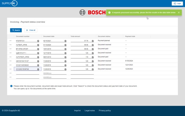 Screenshot of the results page