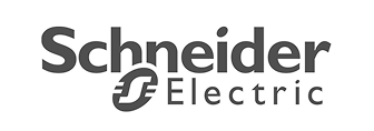 Schneider Electric logo in black and white with the company name and stylised SE symbol.