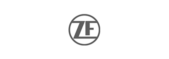 ZF logo featuring the letters ZF inside a circle with a horizontal line cutting through the middle, on a white background.