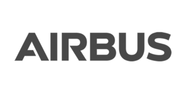 The image displays the Airbus logo in bold, uppercase black letters on a white background.